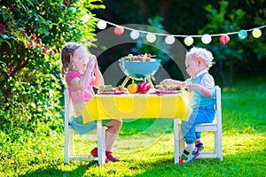 Garden grill party for kids