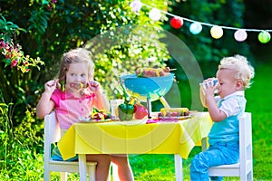 Garden grill party for kids