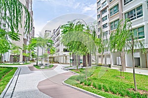 Garden within high-rise residential estate photo