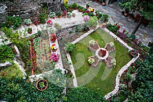 Garden in Holy Monastery Roussano, Meteora, Greece Thessaly