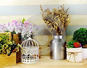 Garden and home decor with accessories for home living and wedding event