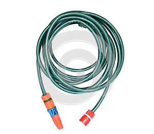 Garden hose on white