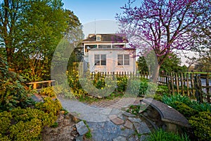 Garden and house at Cylburn Arboretum in Baltimore, Maryland