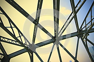 The Garden Iron Bridge close-up in Shanghai city