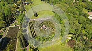 Garden labyrinth in the park Sigurta Garden Park. Valeggio sul Mincio is a comune in Italy, located in the province of photo
