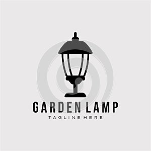 Garden lamp isolated logo template vector illustration design. vintage lamp, led, electric logo concept