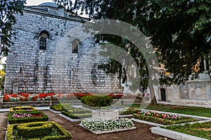 Garden landscape design in the courtyard of the Topkapi Palace Museum, Istanbul photo