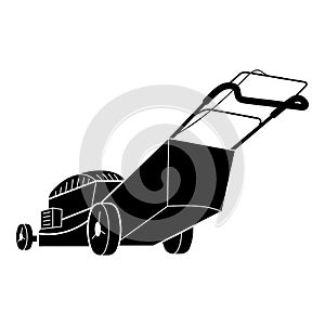 Garden lawn mower icon, simple style