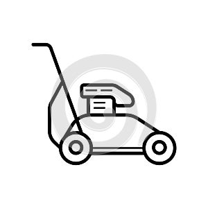 Garden lawnmover line icon concept