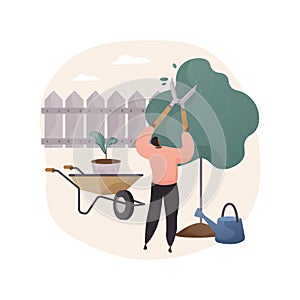 Garden maintenance abstract concept vector illustration.