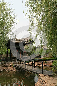garden of a mansion (former seat of the government) in pingyao (china)