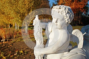 Garden marble statue of angel