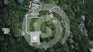 garden maze, bird's eye view