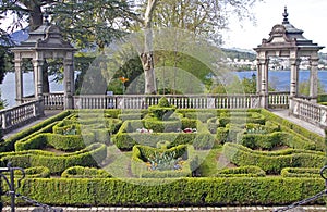 Garden of Meggenhorn Castle that located close to city Luzern