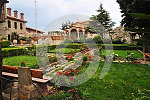 garden in Meteora Agio Stefano monastery in Greece