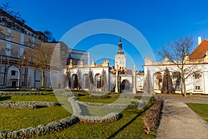 Garden of Mikulov Castle in South Moravia, Czech Republic