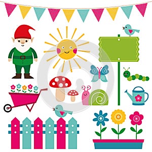 Garden and nature elements set