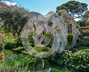 Garden of Ninfa, landscape garden in the territory of Cisterna di Latina, in the province of Latina, central Italy.