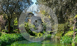 Garden of Ninfa, landscape garden in the territory of Cisterna di Latina, in the province of Latina, central Italy.