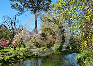 Garden of Ninfa, landscape garden in the territory of Cisterna di Latina, in the province of Latina, central Italy.