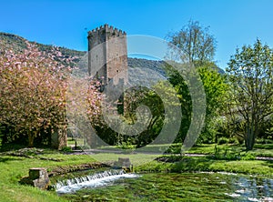 Garden of Ninfa, landscape garden in the territory of Cisterna di Latina, in the province of Latina, central Italy.