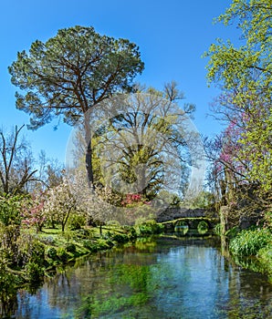 Garden of Ninfa, landscape garden in the territory of Cisterna di Latina, in the province of Latina, central Italy.