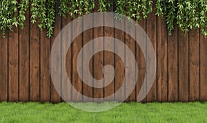 Garden with old wooden fence