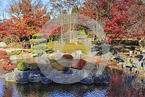 Garden in Oshino Hakkai ancient village