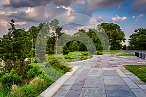 Garden and path at Druid Hill Park in Baltimore, Maryland.