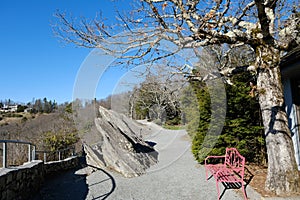 Garden path in a mountain area