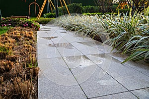 garden path after spring rain