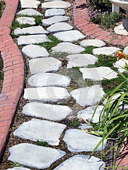 Garden path of stepping stones