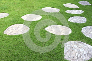 Garden path with stone photo