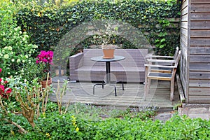 Garden patio lounge furniture flowers