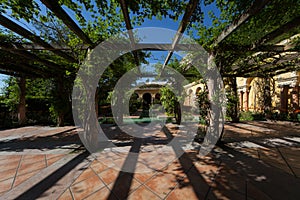 Garden patio in a Mediterranean villa