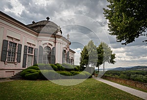 Garden pavilion of the 18th century in the Park of the Melk Abbey. Melk, Lower Austria.