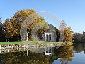 Garden pavilion in autumn