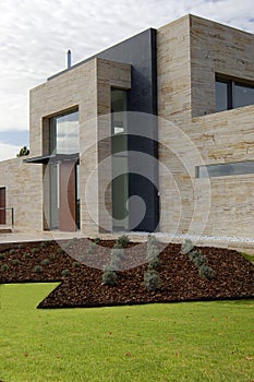 Garden with pine Bark