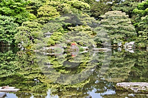 The garden pond inside Kyoto Imperial Palace.  Kyoto Japan