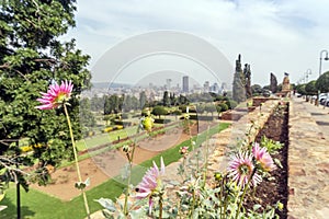 Garden and Pretoria downtown taken from Union Buildings, South Africa