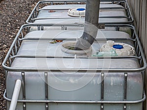 Garden rain barrel with garden hose