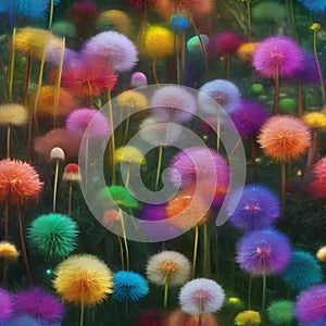 A garden of rainbow-colored dandelions that emit soothing, musical chimes when touched1