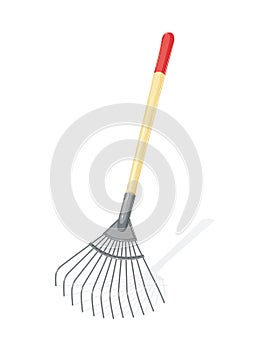 Garden rake. Agriculture tool.