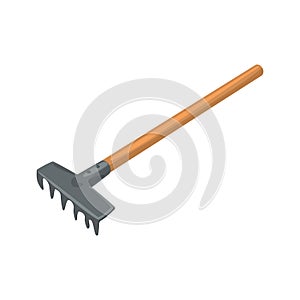 Garden rake, agriculture tool cartoon vector Illustration