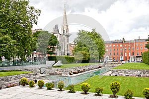 Garden of Remembrance, with the Abbey Presbyterian Church in the background, Dublin, Ireland photo