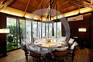 Garden restaurant's dining room