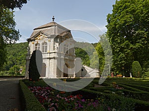 Garden and rokoko pavilion in the park in Echternach photo