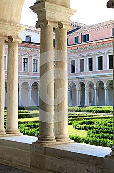 Garden of San Giorgio Monastery in Venice, Italy