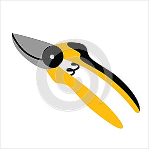 Garden scissors icon, vector illustration of pruning shears for gardening, farming equipment, tool for pruning trees and