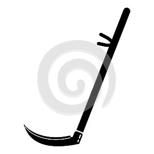 Garden scythe icon, simple style